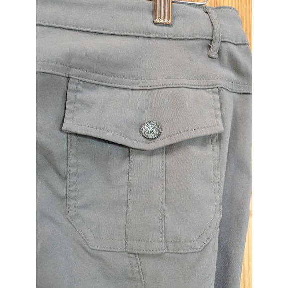 Prana Breathe Convertible Pants Shorts Women 10 Gray Hiking Trail No Back Button - Picture 7 of 15